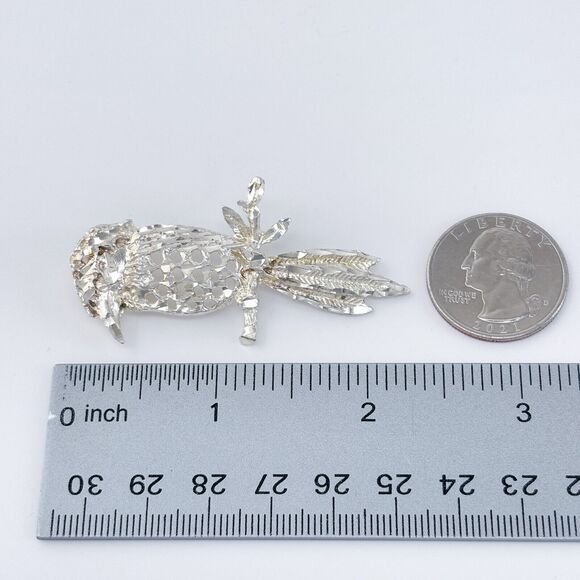 Vintage Sterling Silver 925 Filigree Bird Pendant - Picture 7 of 7